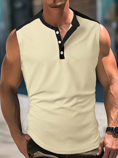 Men's Summer Waffle Knit Sleeveless Vest - Breathable, Casual Layering Top - Buy Center US