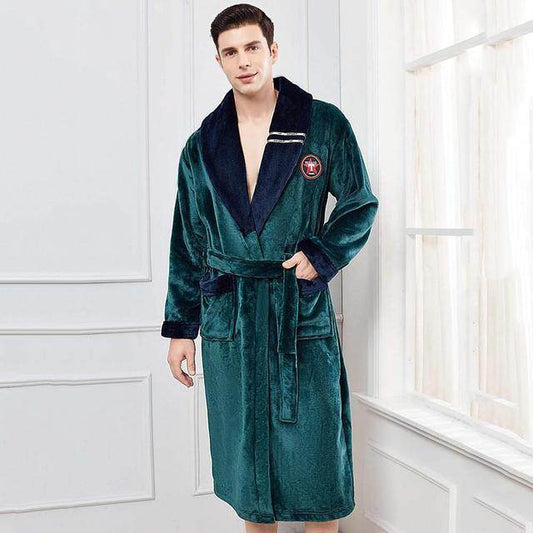 Buycenter Elegant Winter Flannel Robe Gown - Comfortable Casual Sleepwear - Buy Center US