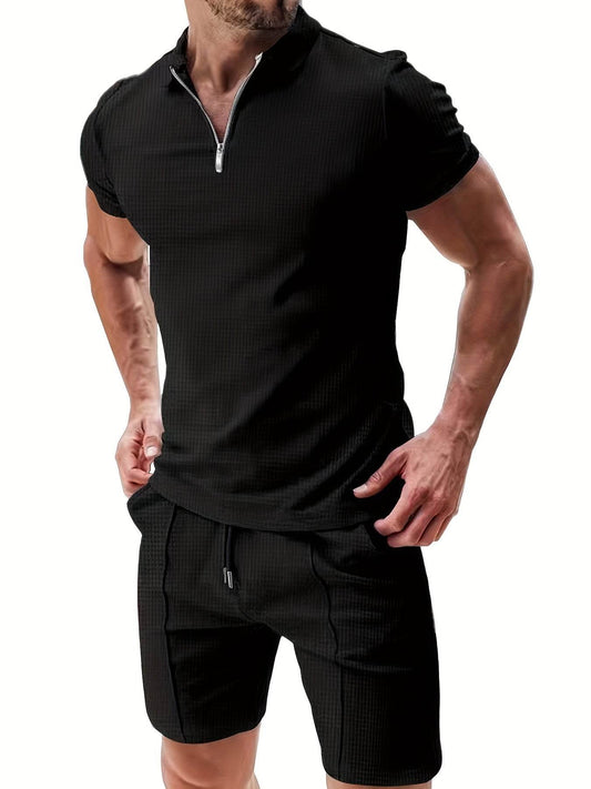 Men's Summer 2-Piece Set - Striped Casual T-Shirt & Shorts Outfit - Buy Center US