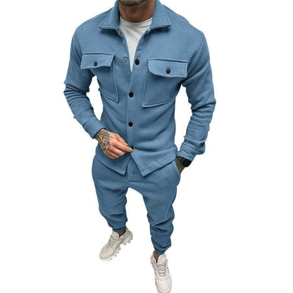 Buycenter Men's Two Piece Suit Set - Spring & Autumn Cotton Style - Buy Center US
