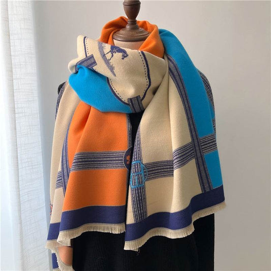 Women's Thickening Shawl Scarf - Stylish Warmth with Tassels - Buy Center US