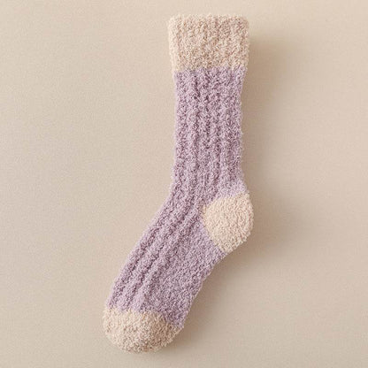 Women's Thickened Thermal Coral Fleece Socks - Cozy Middle Tube Designs - Buy Center US