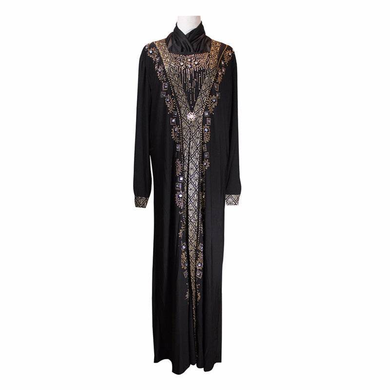 Buycenter Muslim Ramadan Fashion Beaded Dress - Elegant Crystal Hemp - Buy Center US
