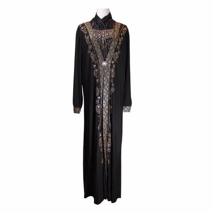 Buycenter Muslim Ramadan Fashion Beaded Dress - Elegant Crystal Hemp - Buy Center US