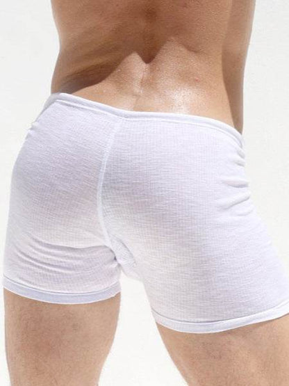 Buycenter Men's Fitness Tight Lace-Up Shorts - Striped Polyester Athletic Wear - Buy Center US