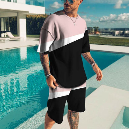 Men's Trendy Casual Beach Suit - 3D Textured Polyester Set - Buy Center US