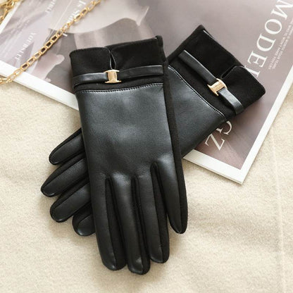 Women's Winter Suede Gloves - Warm, Touch Screen, Non-Slip Style - Buy Center US