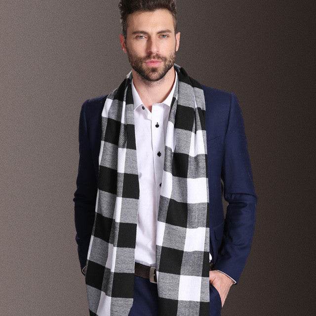 Buycenter Men's Winter Shawl Scarf - Warm Tartan Style for Spring & Autumn - Buy Center US