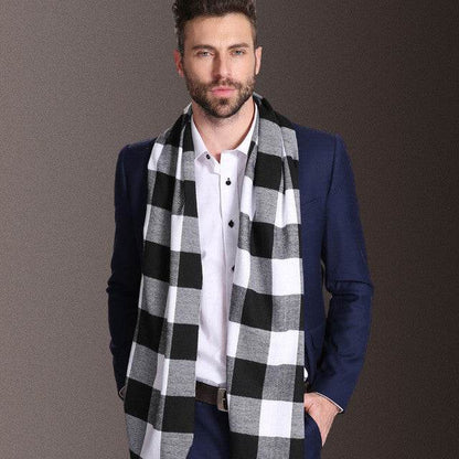Buycenter Men's Winter Shawl Scarf - Warm Tartan Style for Spring & Autumn - Buy Center US
