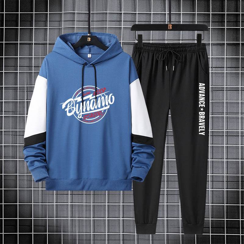 Buycenter Paneled Hooded Cotton Sweatshirt Set - Casual Leisurewear for All Sizes - Buy Center US