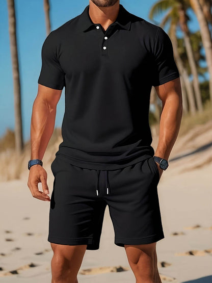 Men's Casual Two-Piece Set - Stylish Cardigan Top & Short Pants for Summer - Buy Center US