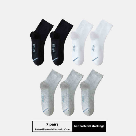 Buycenter Men's Thin Sport Socks - 7 Pairs, Breathable and Antibacterial - Buy Center US