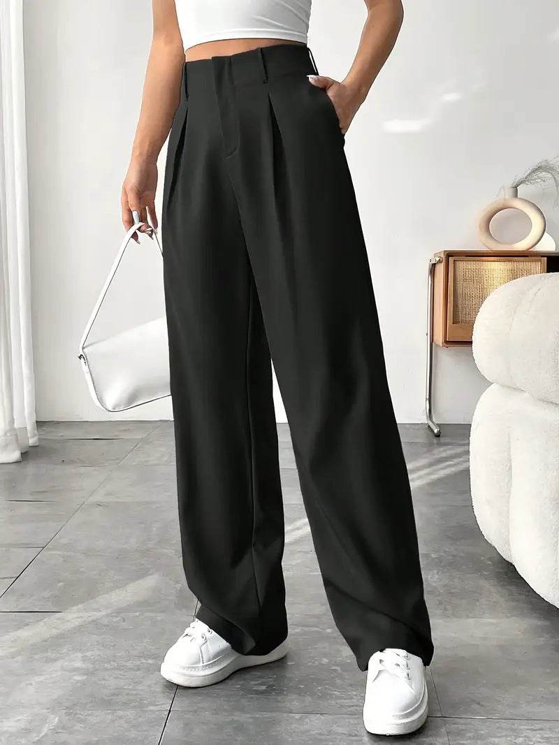 High Waist Wide Leg Leisure Suit Pants for Women - Versatile Autumn & Winter Styles - Buy Center US