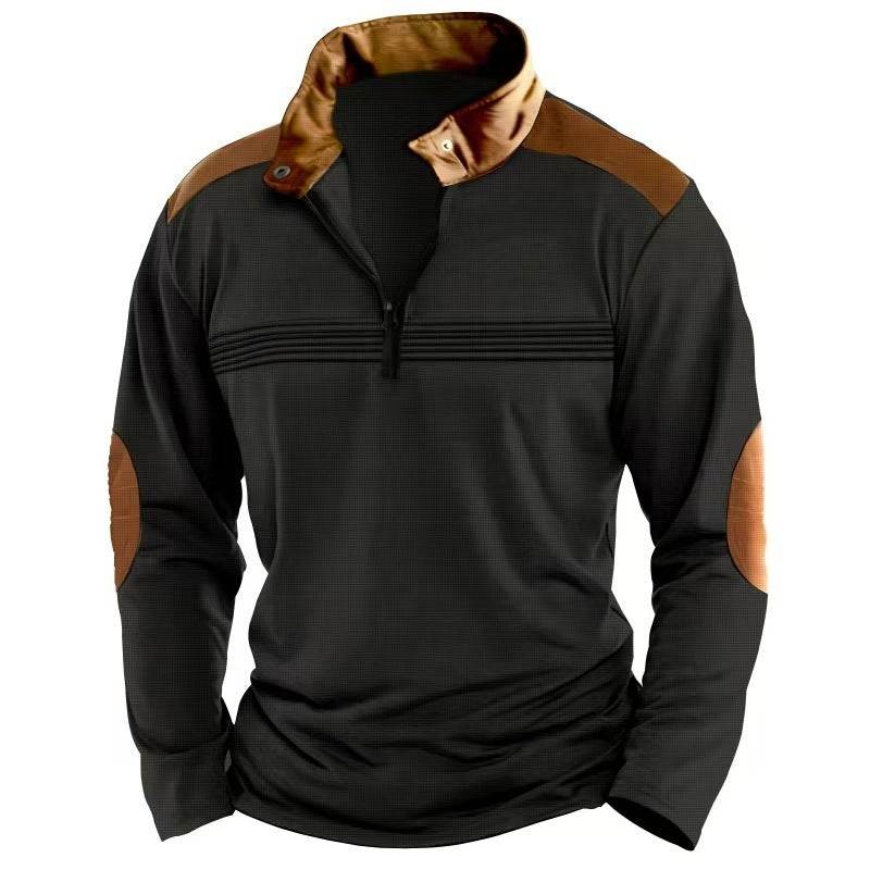 Buycenter Men's Long Sleeve Polo Shirt - Stylish Zipper Sports Top - Buy Center US