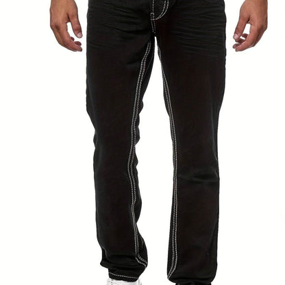 Men's Distressed Skinny Jeans - Medium Stretch Denim Pants for Casual Style - Buy Center US