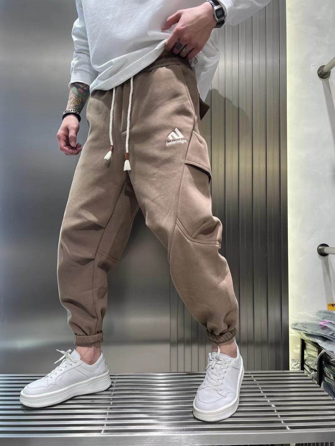 Buycenter Fleece Overalls for Men - Mid-Low Waist, Microelastic Fit - Buy Center US