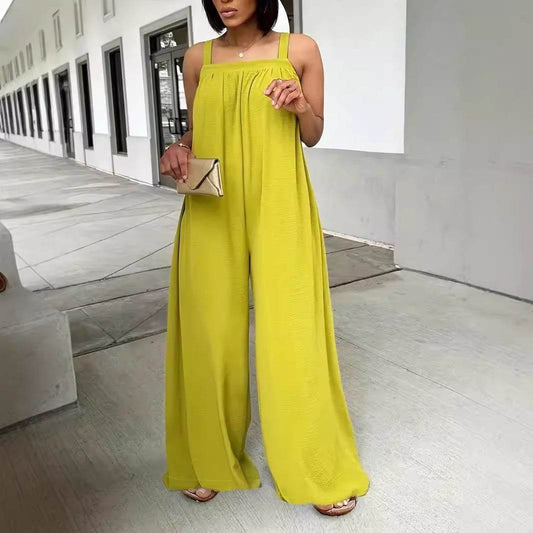 Women's Casual Wide-leg Jumpsuit - Stylish Sleeveless Design, Multiple Sizes - Buy Center US