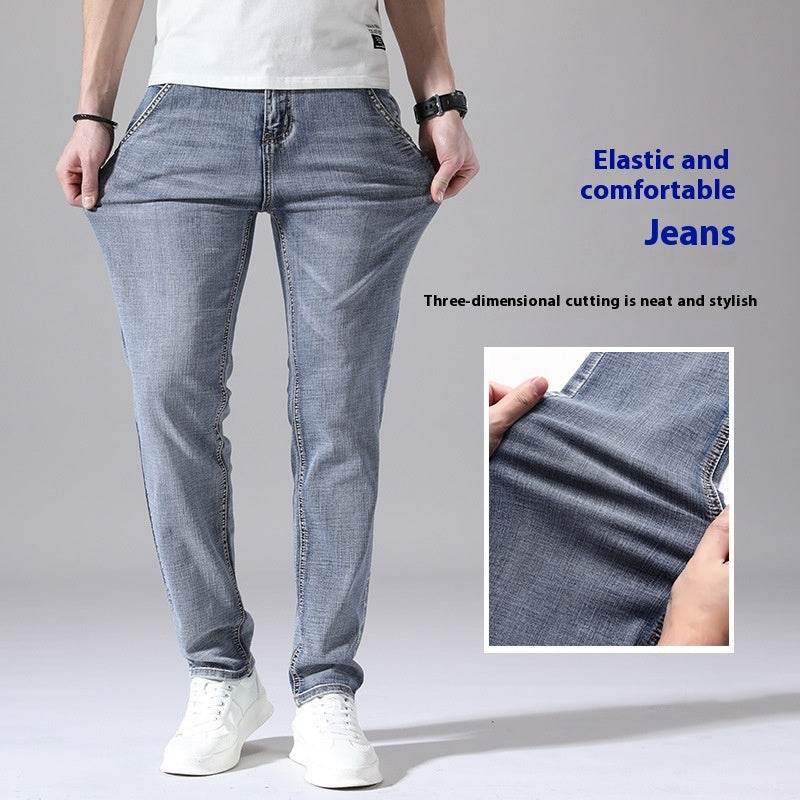 Retro Thin Jeans for Men - Loose Casual Trousers in Various Colors - Buy Center US