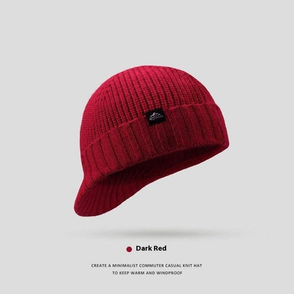 Men's Thick Wool Knitted Hat - Windproof & Warm for Autumn/Winter - Buy Center US