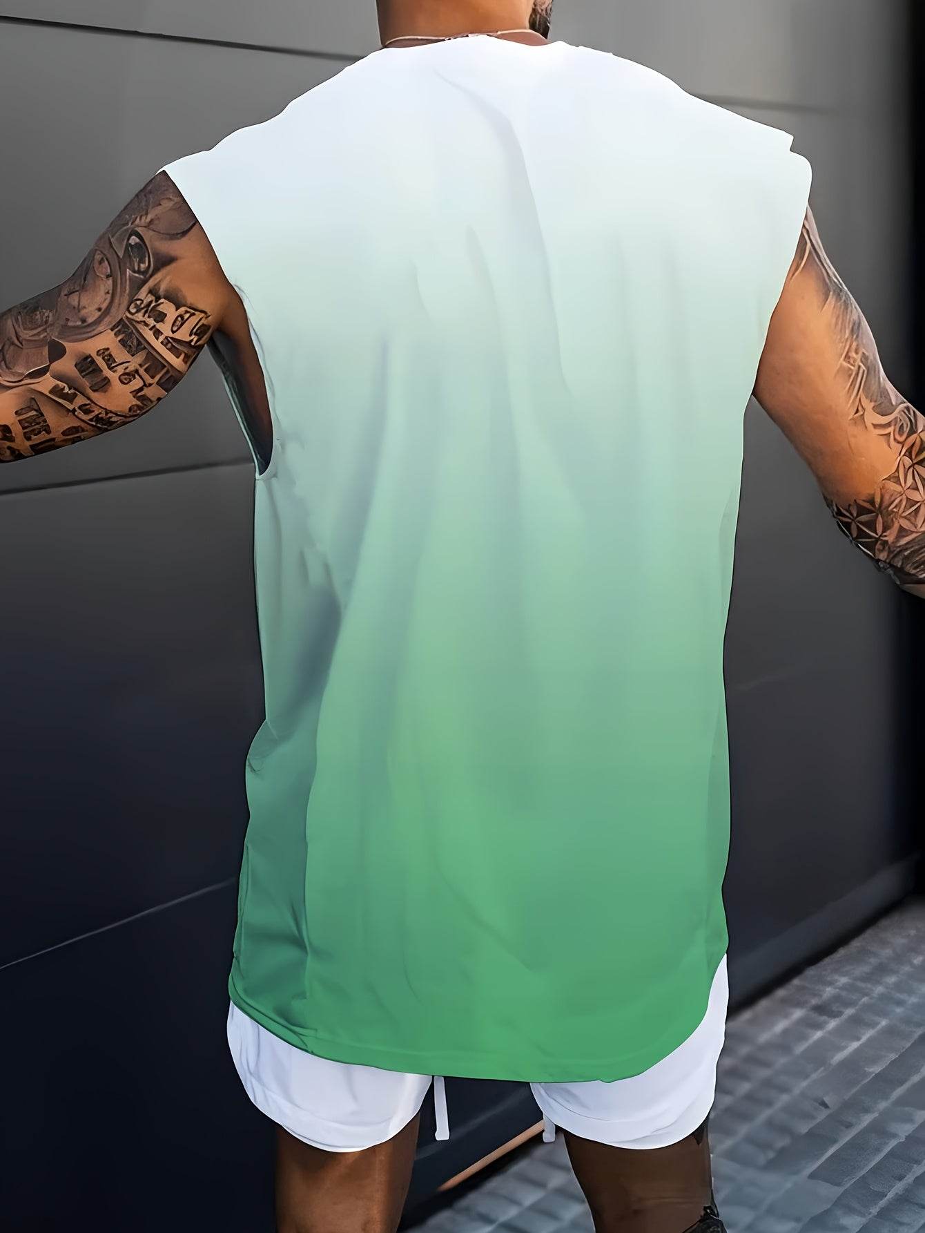 Men's 3D Palm Tree Graphic Tank Top - Breathable & Casual for Summer Fitness - Buy Center US