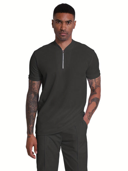Men's 2-Piece Casual Golf Set - Short Sleeve Henley & Pants, Breathable - Buy Center US