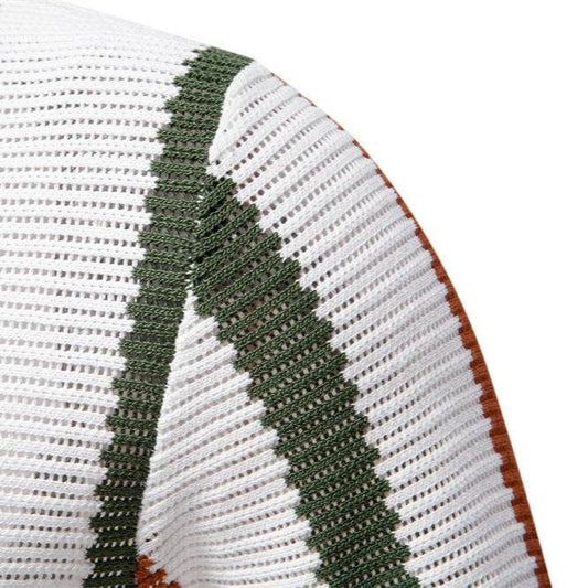 Men's Summer Polo Shirt - Breathable Knitting, Short Sleeve Stripes - Buy Center US