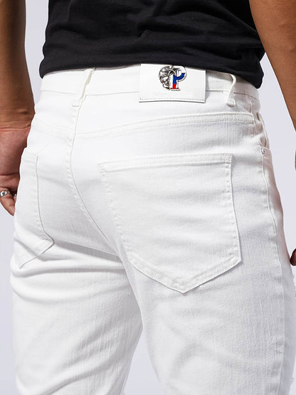Saleisi Men's Ripped Denim Pants - Casual Cotton Jeans with Pockets - Buy Center US
