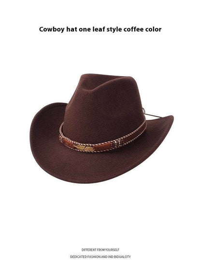 Woolen Cowboy Hat for Men & Women - Adjustable Ethnic Style Summer Accessory - Buy Center US