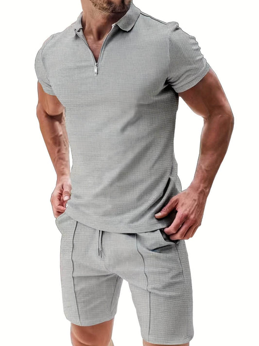 Men's Summer 2-Piece Set - Striped Casual T-Shirt & Shorts Outfit - Buy Center US