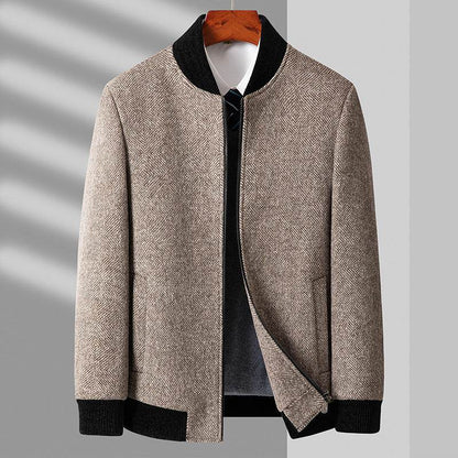Buycenter Business Casual Woolen Jacket - Thickening Zippered Collar, Men’s - Buy Center US