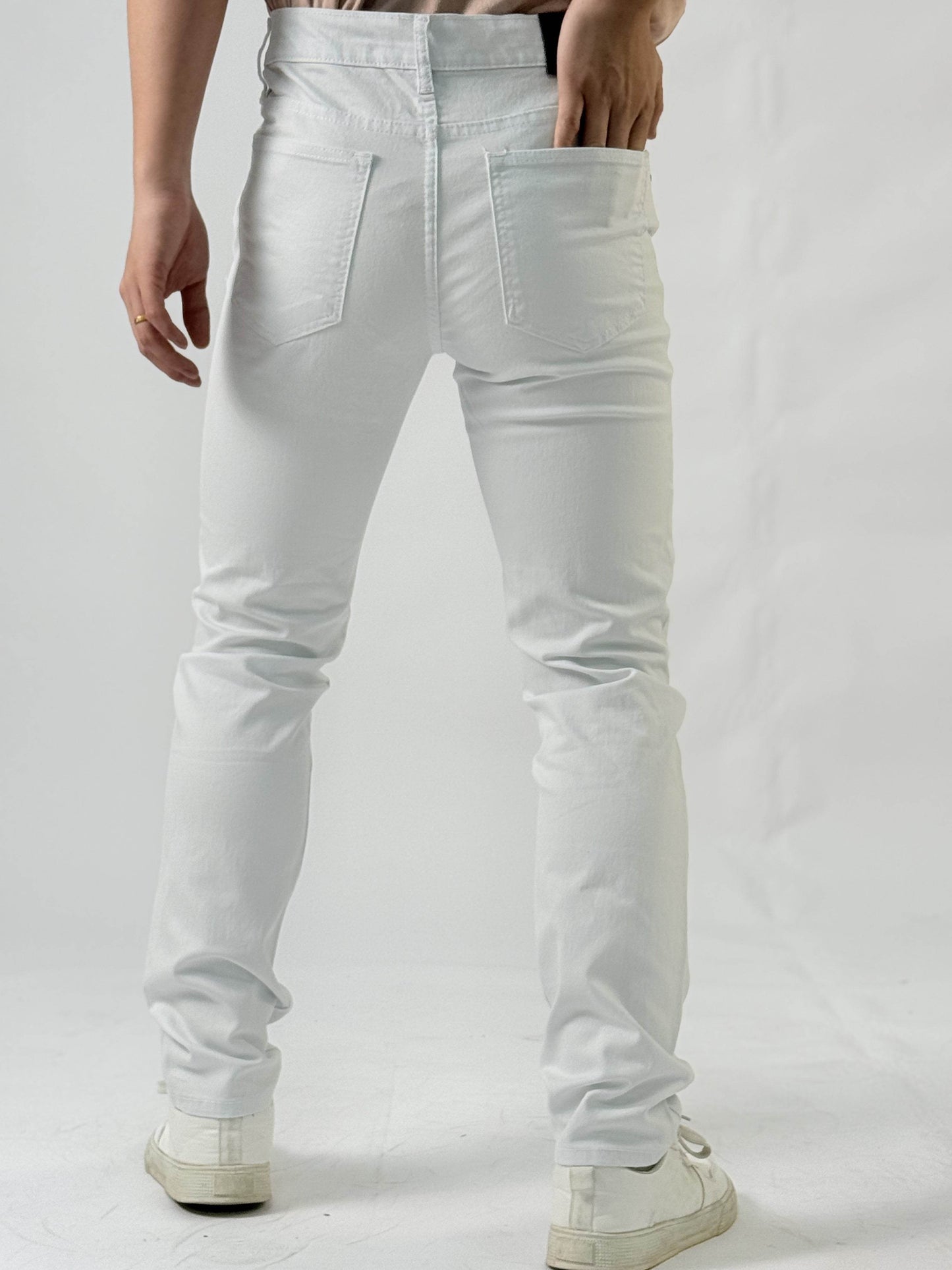 Men's Casual Jeans - Mid-Rise Cotton Blend, Raw Wash Detail for All-Season - Buy Center US
