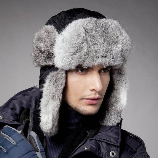 Stylish Rabbit Fur Hat for Couples - Warm Skiing Accessory for All - Buy Center US