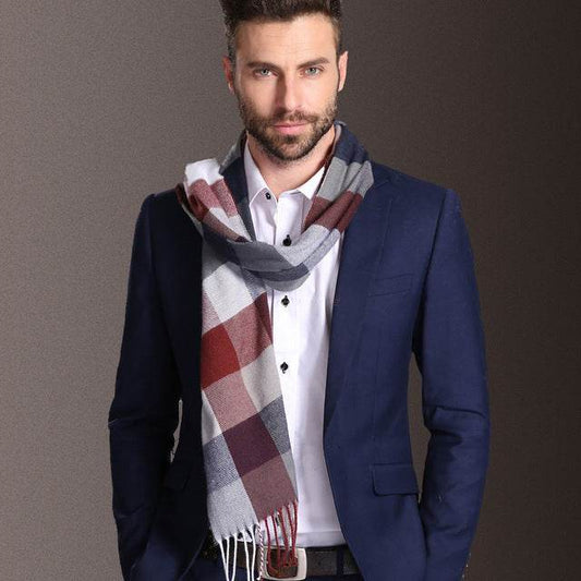 Buycenter Men's Winter Shawl Scarf - Warm Tartan Style for Spring & Autumn - Buy Center US