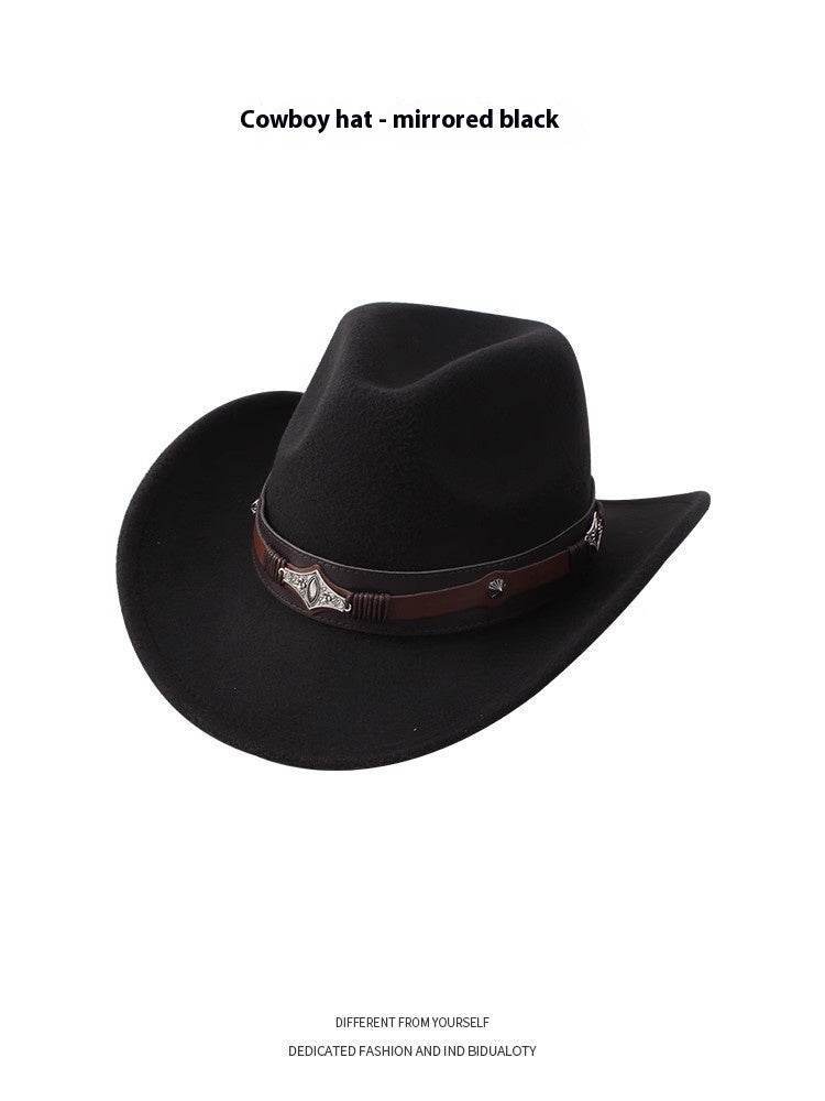 Woolen Cowboy Hat for Men & Women - Adjustable Ethnic Style Summer Accessory - Buy Center US