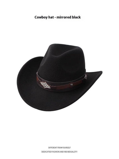 Woolen Cowboy Hat for Men & Women - Adjustable Ethnic Style Summer Accessory - Buy Center US