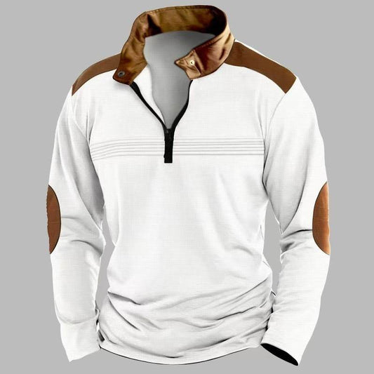 Buycenter Men's Long Sleeve Polo Shirt - Stylish Zipper Sports Top - Buy Center US