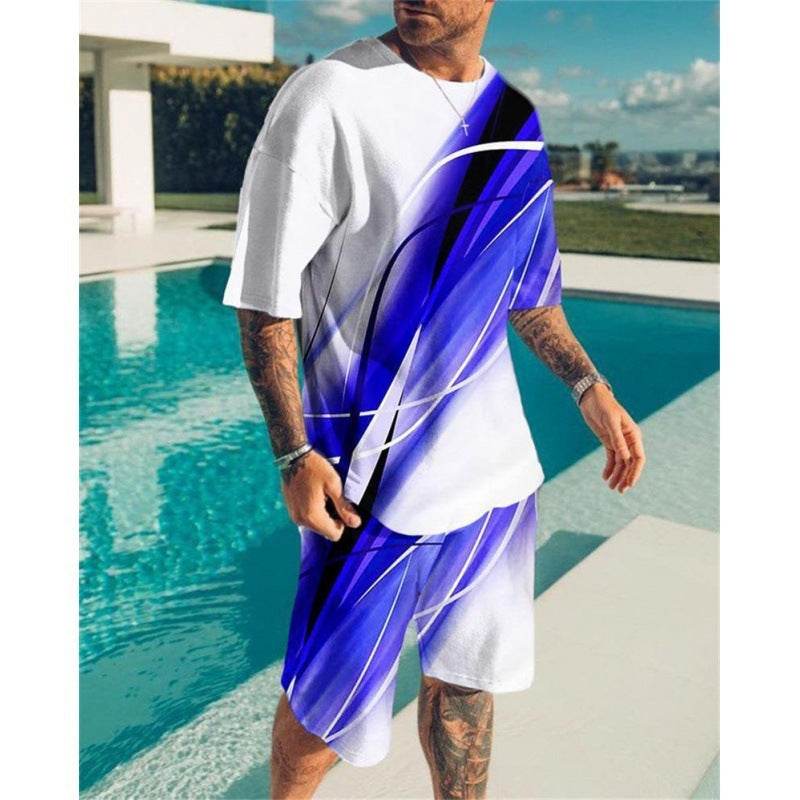 Casual Short Sleeve Men Leisure Set Suit - Multiple Colors & Sizes Available - Buy Center US