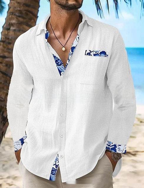 Buycenter Men's Long-Sleeved Polo Shirt - Casual Cotton Blend Cardigan - Buy Center US