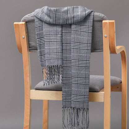 Buycenter British Plaid Cashmere Tassel Scarf for Couples & Kids - Buy Center US