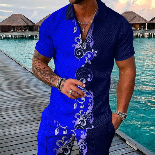 Men's Summer 3D Printed Geometric Shirt Set - Short Sleeve & Stylish Design - Buy Center US