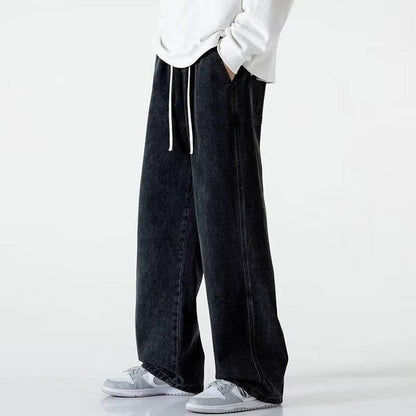 Buycenter Men's Straight Jeans - Loose Wide Leg Pants for Spring & Summer - Buy Center US