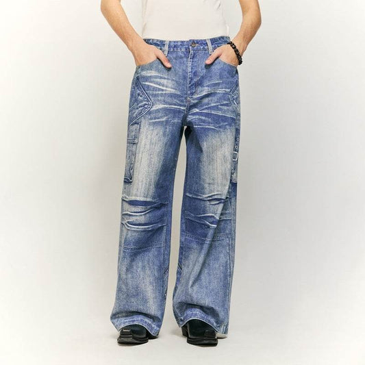 Buycenter Digital Printing Jeans - Embroidered Straight-Leg, Mid Waist - Buy Center US