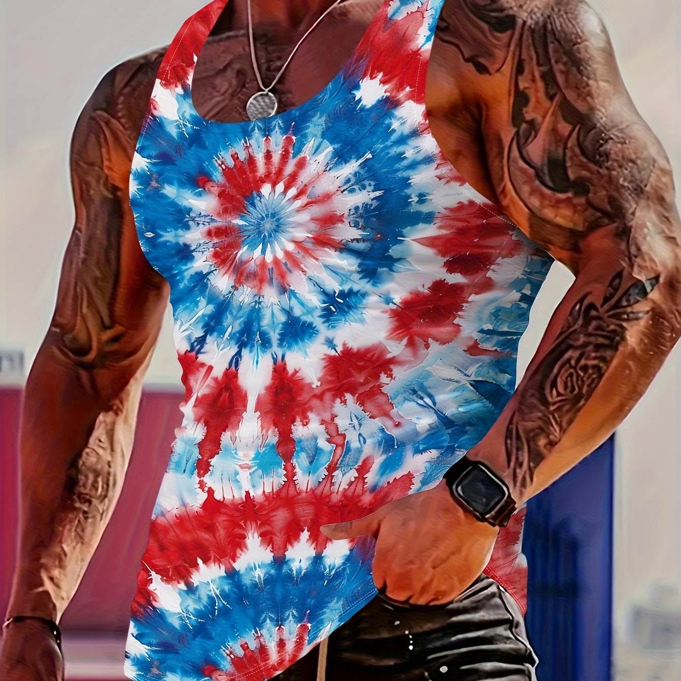 MBD Men's Stylish Lion Print Tank Top - Casual Sleeveless Summer Wear - Buy Center US