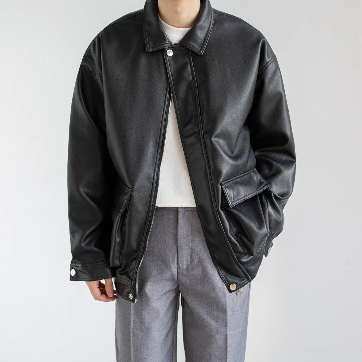 Buycenter Black Chic Leather Jacket for Men - Trendy & Stylish Look - Buy Center US