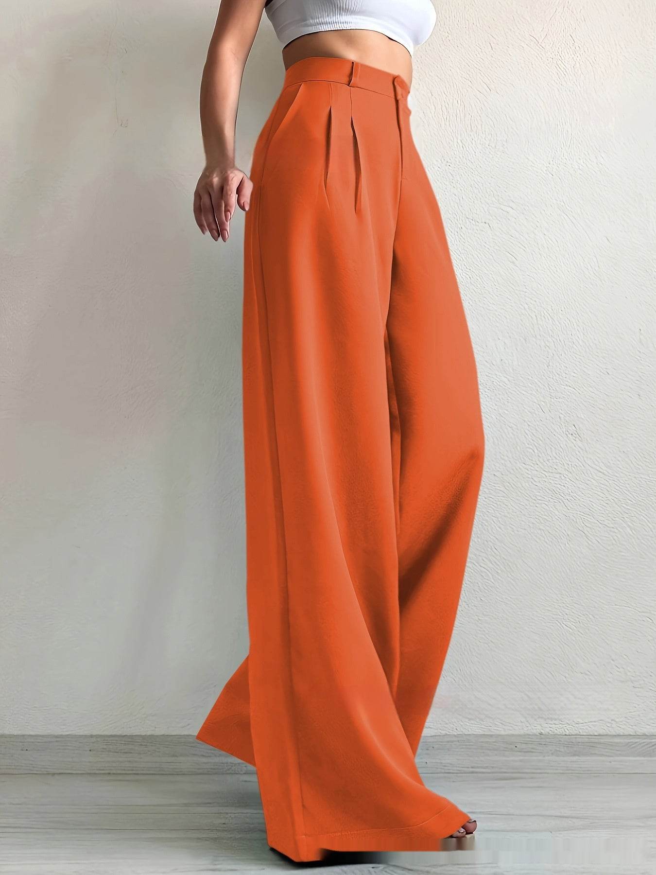 Elegant Bootcut Trousers - Solid Color Formal Pants for Every Occasion - Buy Center US