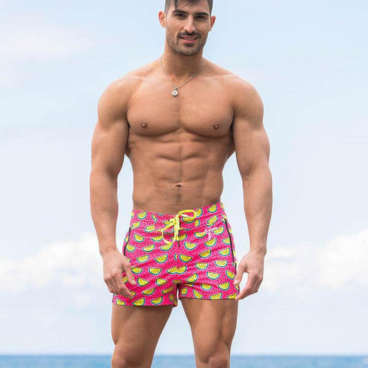 Buycenter Men's Beach Pants - Loose Quick Dry Summer Shorts in Pink - Buy Center US