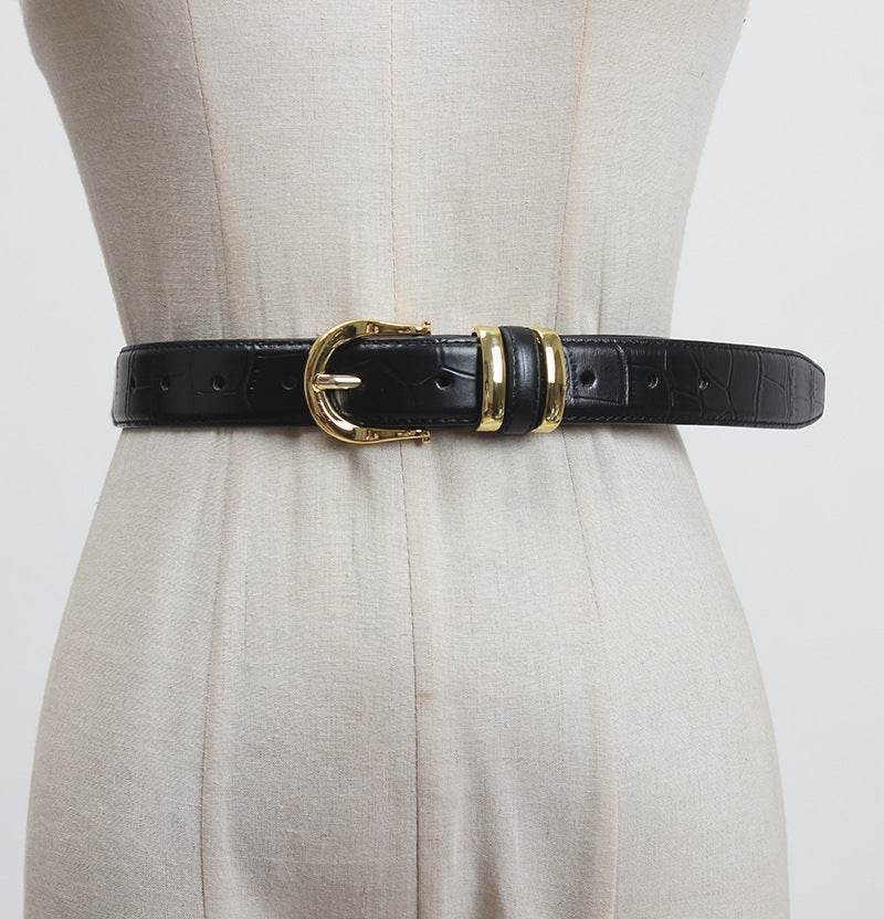 Women's Genuine Leather Fashion Belt - Versatile Decoration in Multiple Colors - Buy Center US