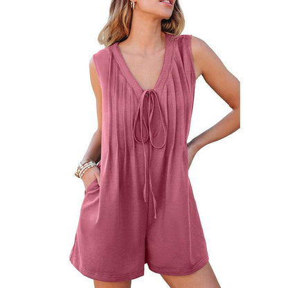 All-match Lace-up Multi-pocket Jumpsuit - Casual Korean Style Outfit - Buy Center US