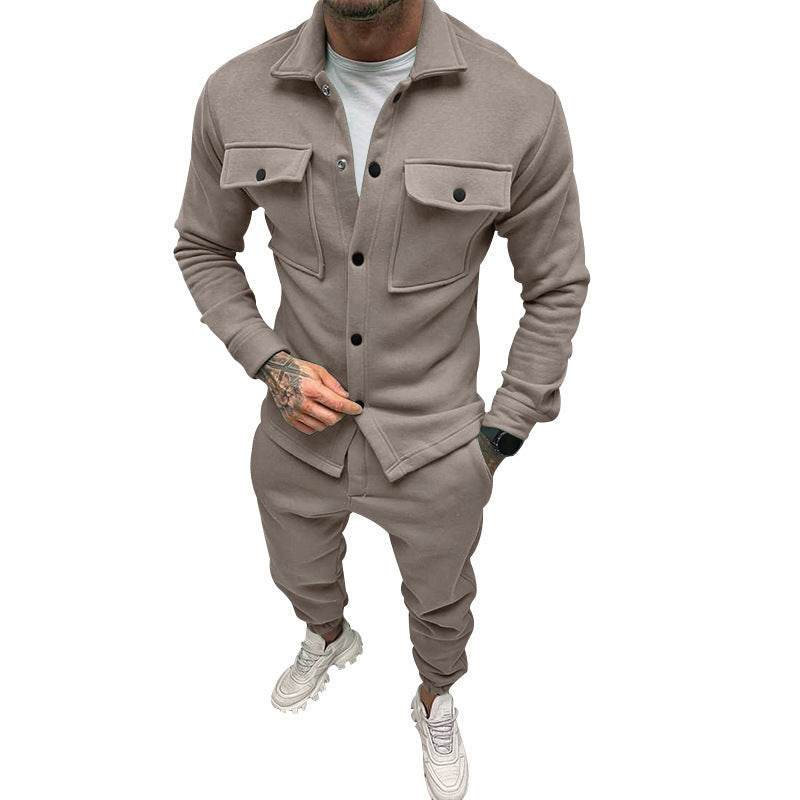Buycenter Men's Two Piece Suit Set - Spring & Autumn Cotton Style - Buy Center US