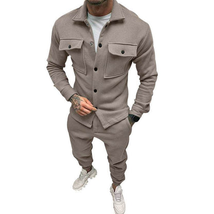 Buycenter Men's Two Piece Suit Set - Spring & Autumn Cotton Style - Buy Center US